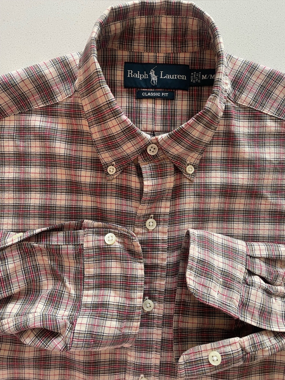 Ralph Lauren - all cotton checkered shirt Size Medium